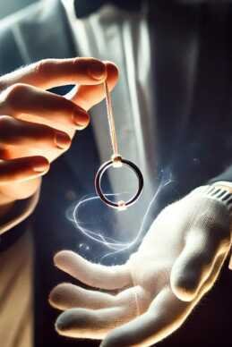 Symbolic mentalism imagery representing focus, perception, and influence